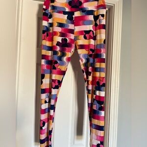 LuLaRoe Disney Leggings | Multicolor Minnie Mouse Striped